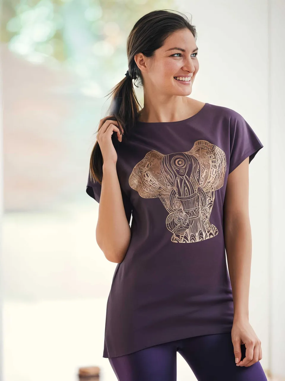 yogistar-yoga-t-shirt-batwing-elephant-berry-copper image 1