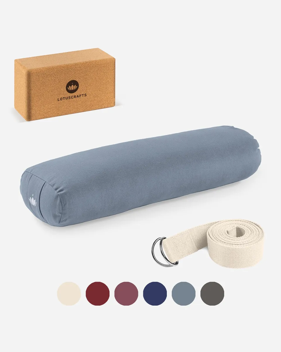 lotuscrafts-yoga-set-yin-yoga-restorative-s-bolster-block-gurt image 1