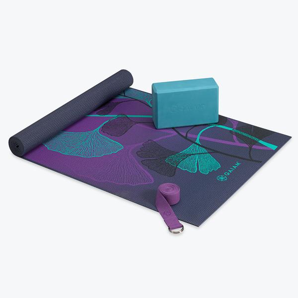 gaiam-yoga-for-beginners-kit-starterset-mit-matte-block-gurt image 1