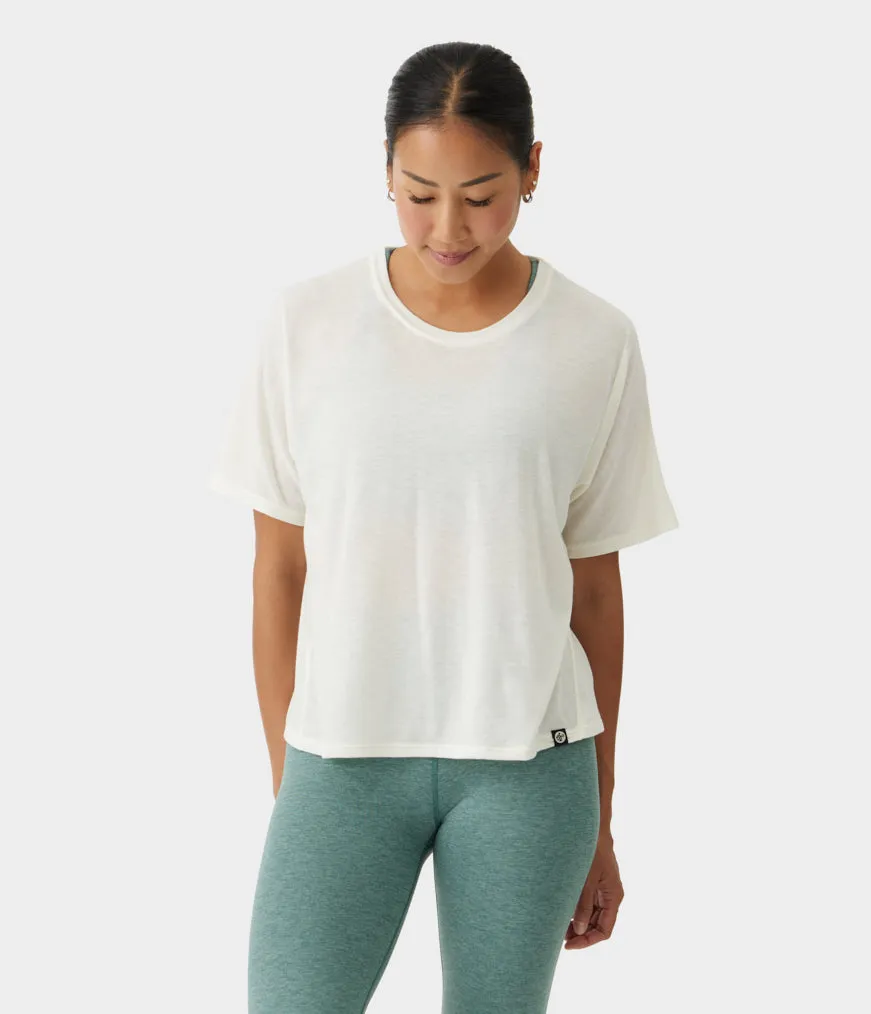 manduka-atmana-tee-damen-cropped-boxy-fit-aus-recyceltem-mix image 1