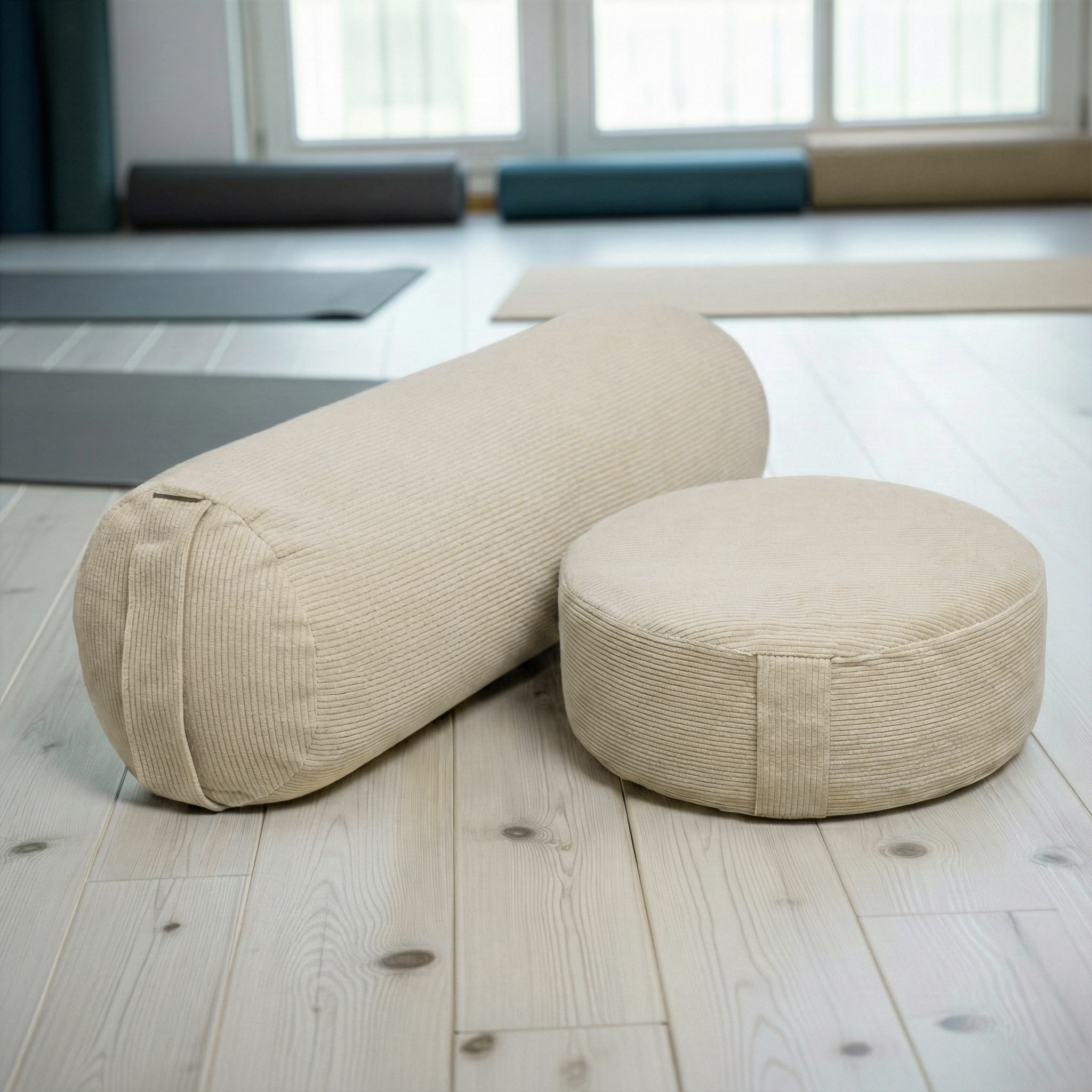 yogistar-yoga-set-velvet-cord-meditationskissen-bolster-yin image 1