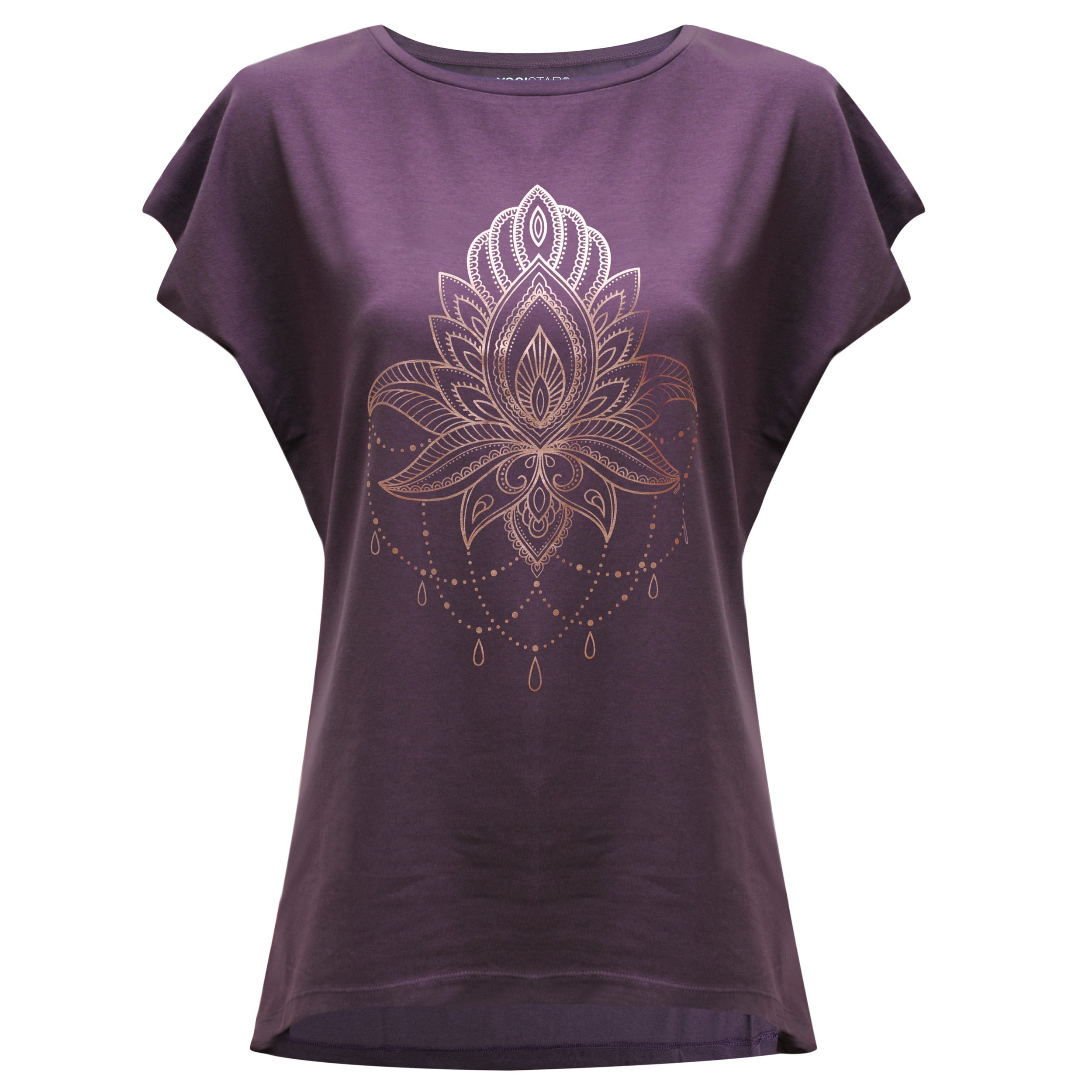 yogistar-batwing-yoga-t-shirt-celestial-flower-berry-copper image 2