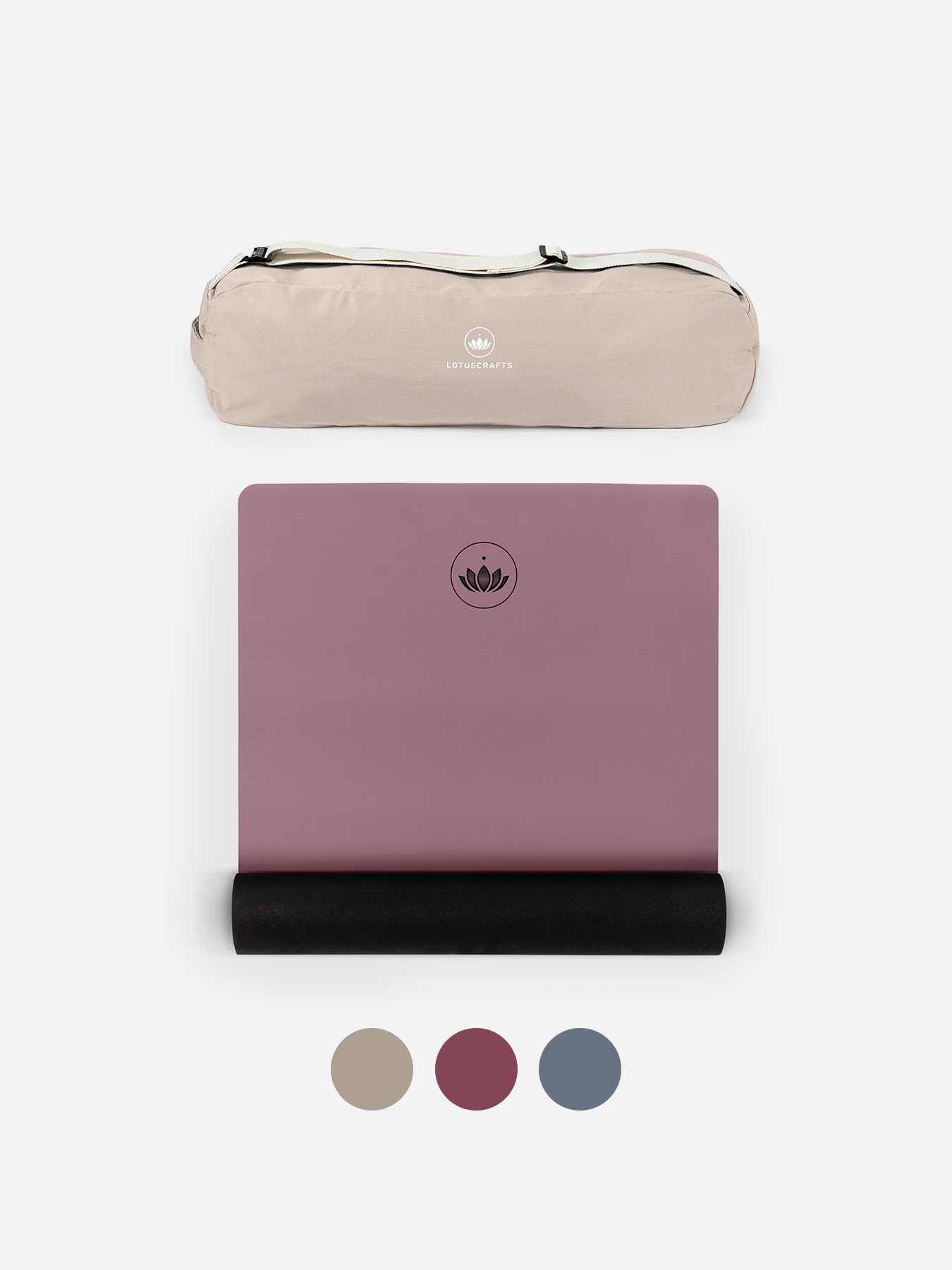 lotuscrafts-yogamatte-pure-set-matte-4-mm-baumwolltasche image 1