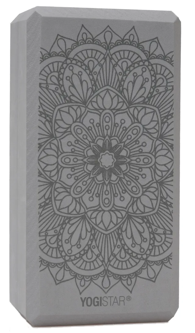 yogistar-yogiblock-basic-lotus-mandala-graphite-yogablock image 1