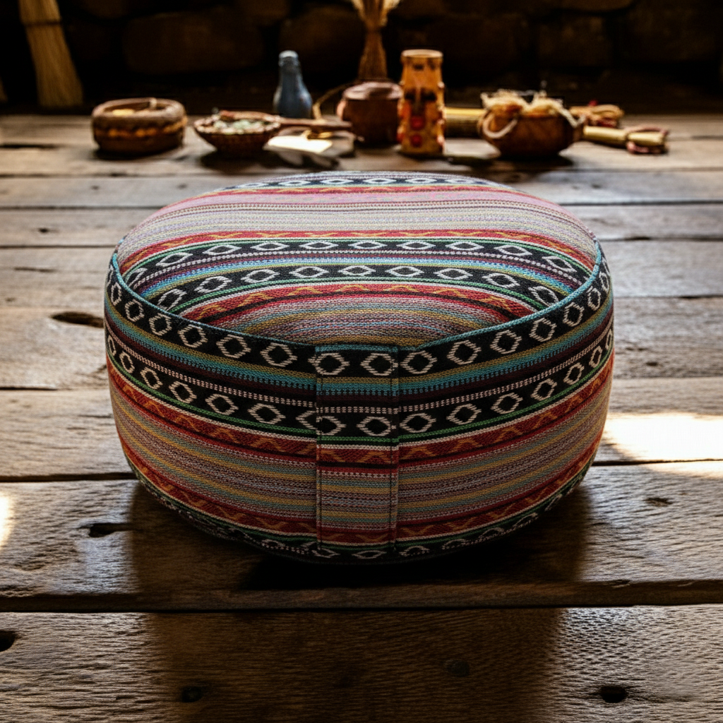 yogistar-meditationskissen-rund-ethnic-organic-cotton image 2