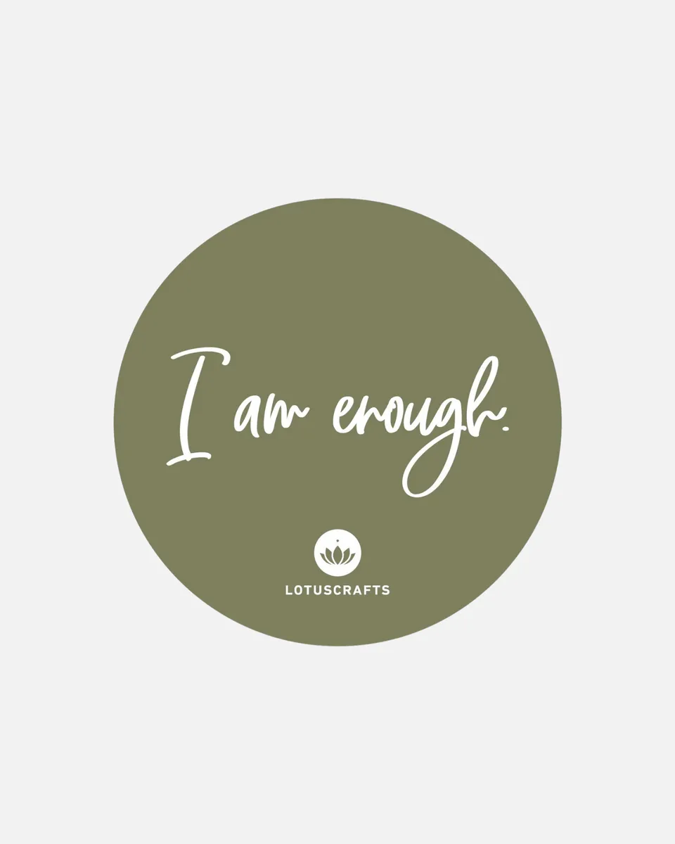 lotuscrafts-yogamatten-sticker-i-am-enough-hitzebest-ndiger-yoga-sticker image 1