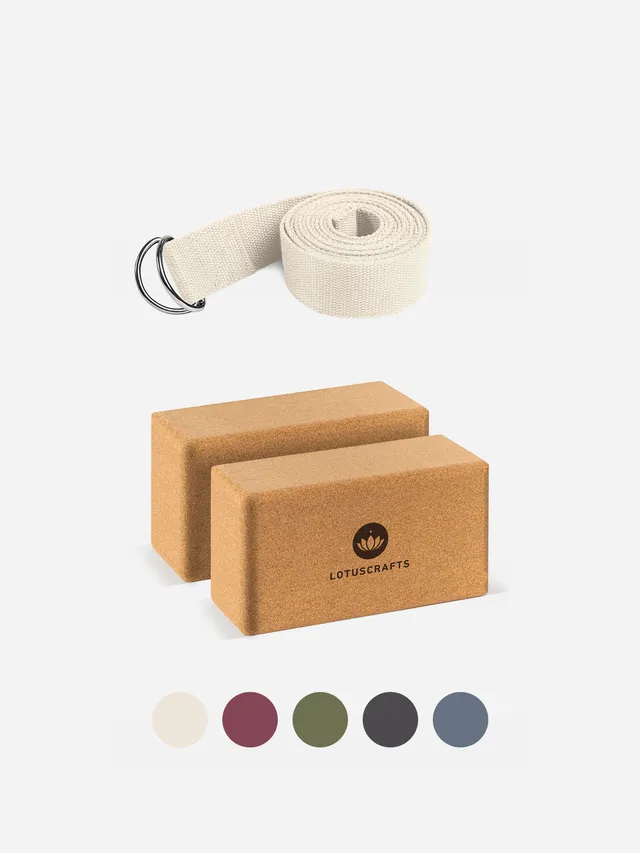 lotuscrafts-yoga-zubeh-r-set-kork-yogablock-yogagurt-bio-baumwolle image 1