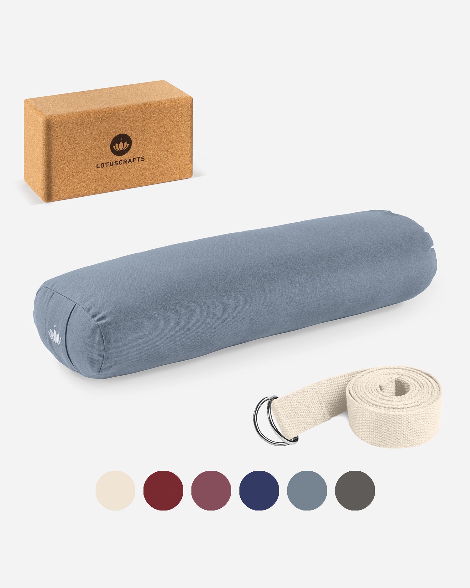 lotuscrafts-yoga-set-yin-yoga-restorative-s-bolster-block-gurt image 1