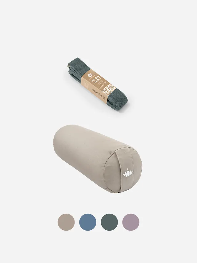 lotuscrafts-deep-release-set-yoga-mini-rolle-dinkel-baumwoll-gurt image 1