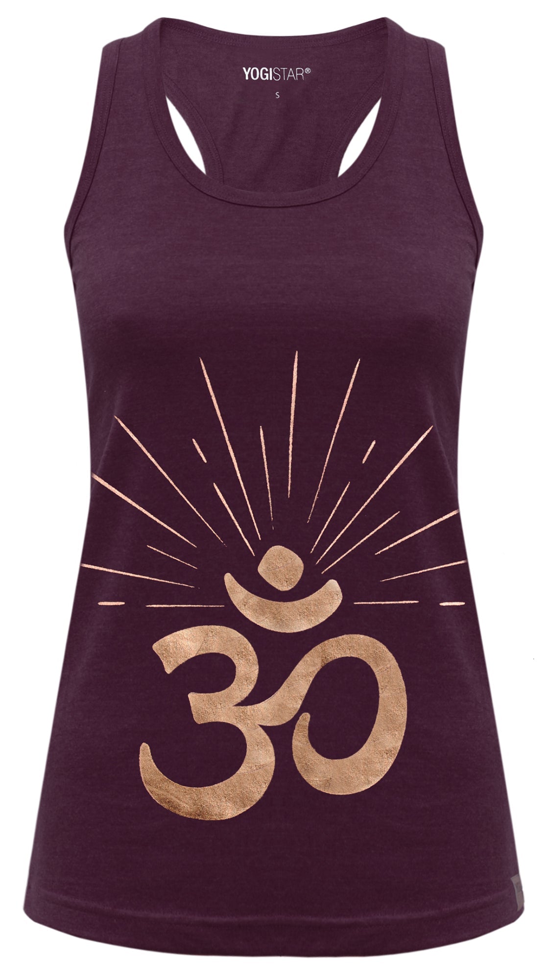 yogistar-yoga-racerback-top-om-sunray-berry-copper image 2
