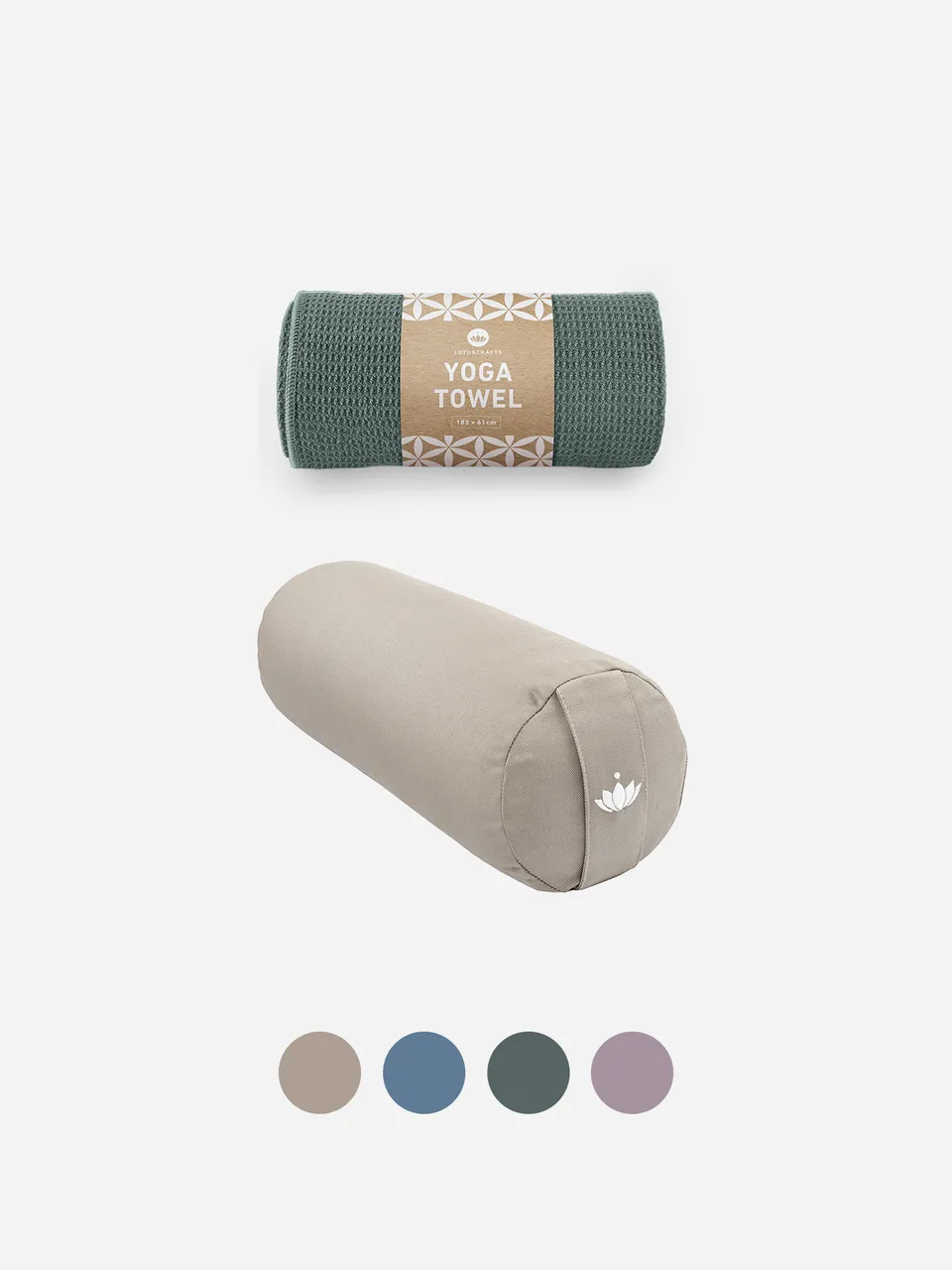 lotuscrafts-restore-comfort-set-mini-rolle-yoga-handtuch image 1