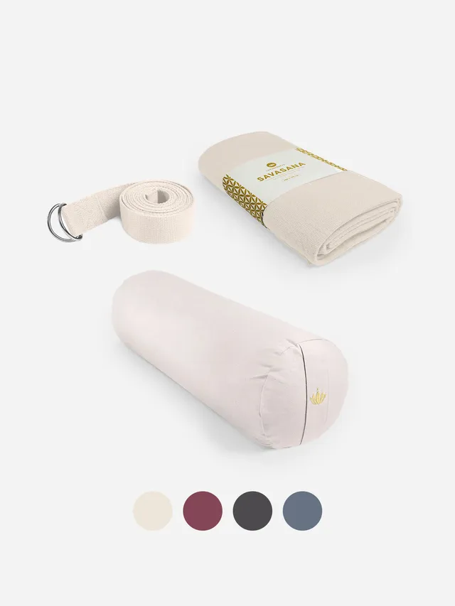 lotuscrafts-yogarolle-set-yin-yoga-restorative-rolle-decke-gurt image 1