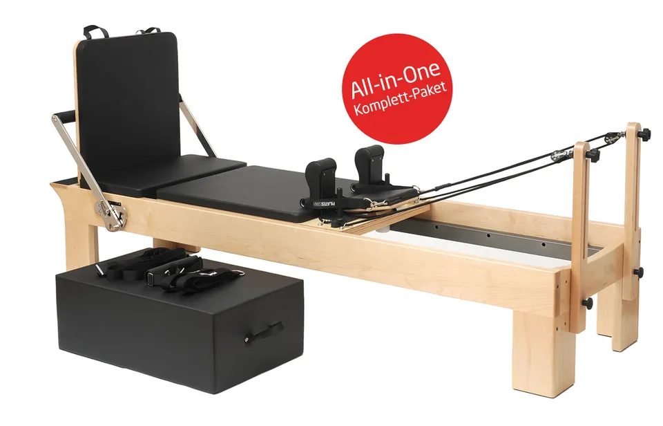 yogistar-pilates-reformer-ahorn-therapeutic-leg-2-wahl-schwarz-inkl-sitting-box- image 1