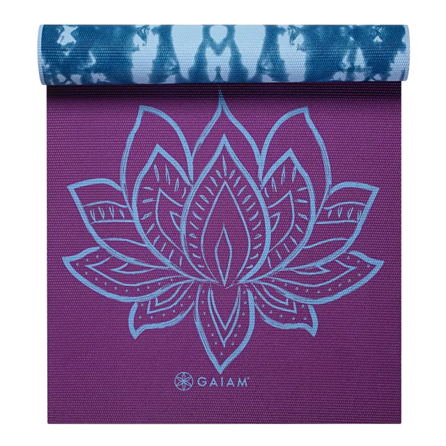 gaiam-reversible-purple-lotus-yogamatte-6mm image 1