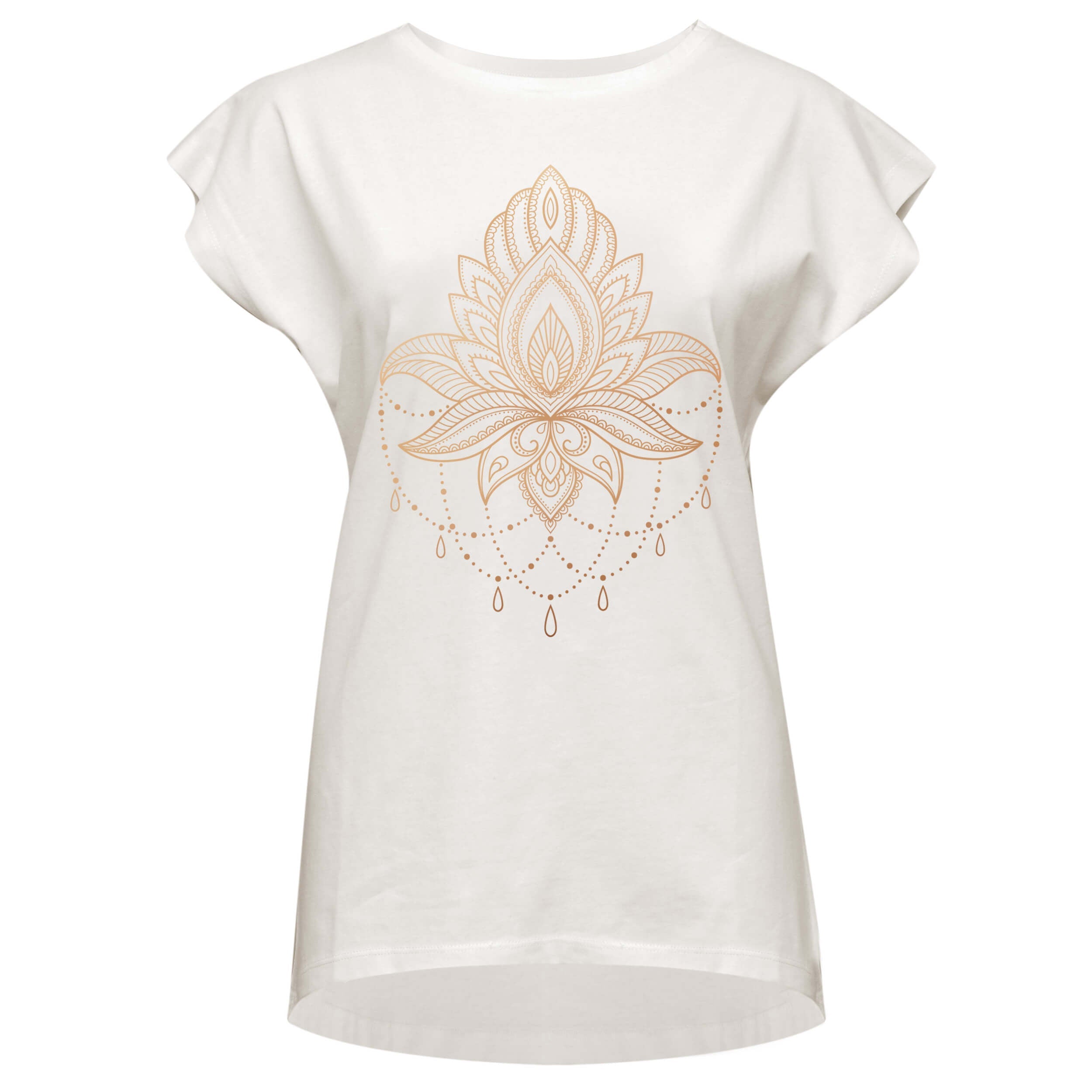 yogistar-yoga-t-shirt-batwing-celestial-flower-ivory-copper image 2