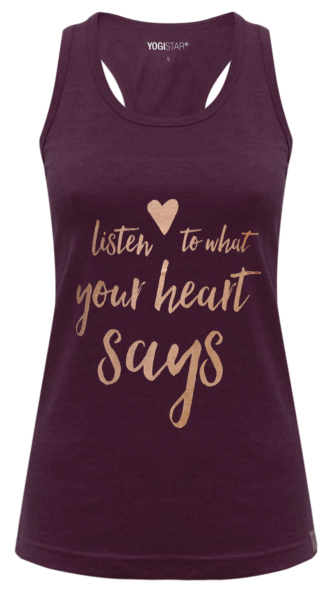 yogistar-yoga-racerback-top-listen-to-berry-copper-bio-baumwolle image 2