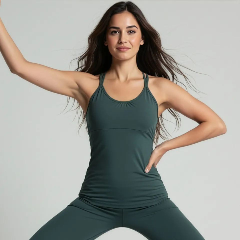 yogistar-yoga-top-rheia-pine-green-bio-baumwolle-double-layer image 1