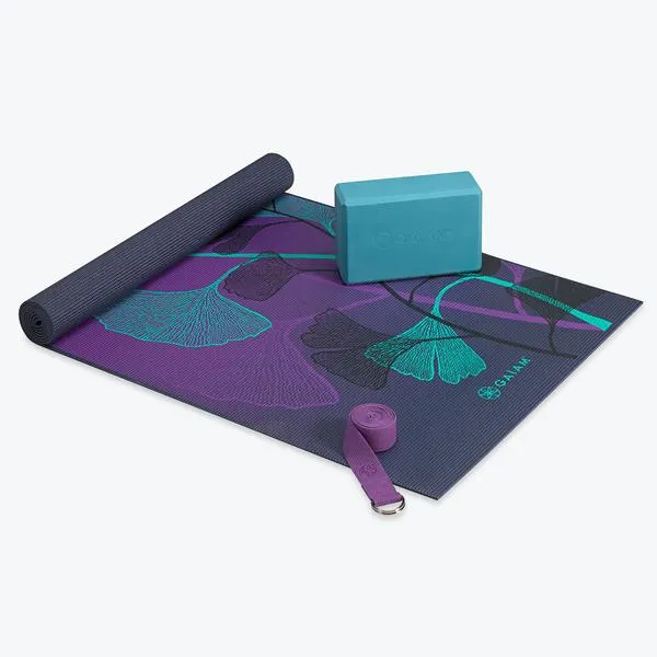 gaiam-yoga-for-beginners-kit-starterset-mit-matte-block-gurt image 1