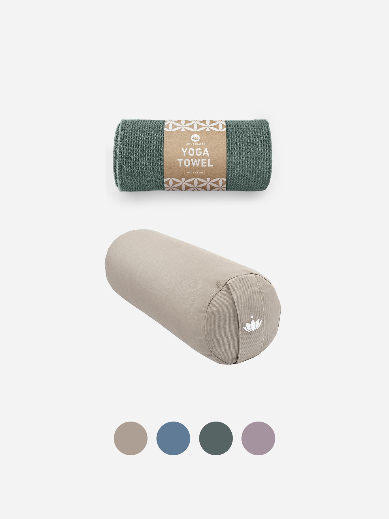 lotuscrafts-restore-comfort-set-mini-rolle-yoga-handtuch image 1